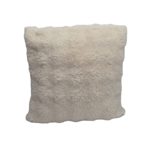 Faux Fur Throw Pillow Decorative Ivory White Utopia Bedding 20x20 - Picture 11 of 11